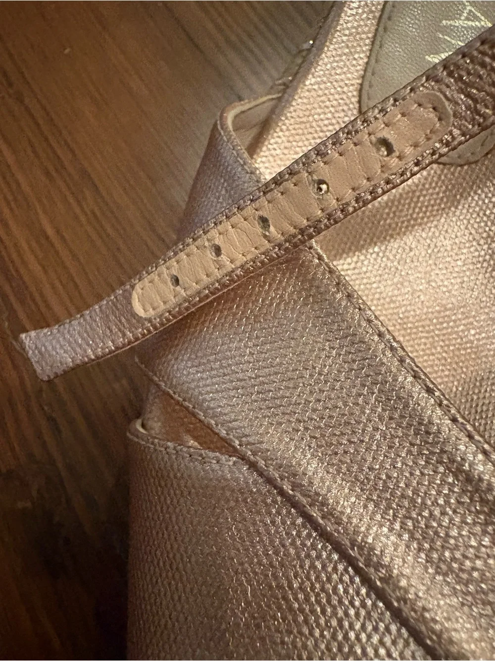 Stuart Weitzman Metallic Rose Gold Espadrille Wedge Sandals